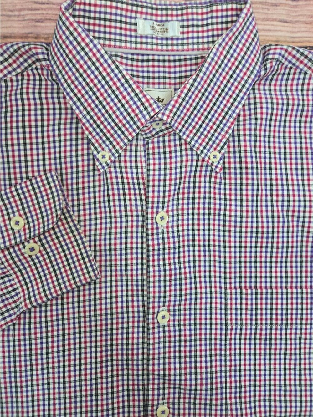 Peter Millar Mens Check Long Sleeve Shirt Large - Picture 1 of 6